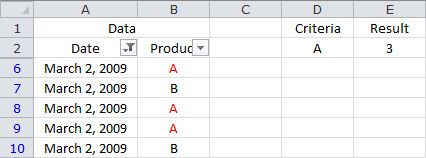 Counting Based on a Single Criteria in a Filtered List